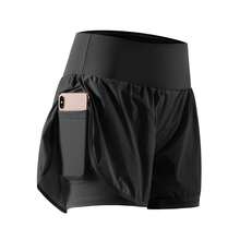 3-Pack Women'S Athletic Running Shorts, Workout Gym, Tennis Sports, Elastic Waist Quick Dry Sports Shorts, Yoga Shorts For Womens High Waisted Running Shorts Quick Dry Athletic Workout Shorts With With Phone Pockets, Highly Elastic, Sweat-Wicking, Quick-Drying Fabric - màu đen - Xem 3