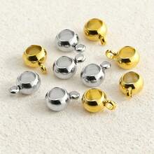 20pcs Gold-Plated Stainless Steel Vertical Hole Adjustable Beads, Spacer Beads For DIY Women Jewelry Making, Necklace, Bracelet, Earrings - Parallel Through-hole Beads - View 4