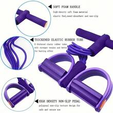 4pcs Elastic Yoga Stepping Board Resistance Bands, Multi-Functional Stepping Board Pull Rope Resistance Bands, Stepping Board Ankle Puller, AB Fitness Equipment, Sit-Up Exercise Equipment, Yoga Stretching & Slimming Training Fitness Equipment For Abdominal, Waist, Arms And Legs - Multicolor - View 4