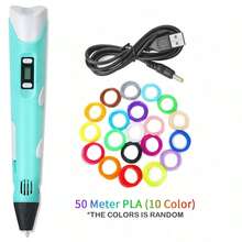 GOLDFOX Set de stilouri pentru imprimare 3D, include 10 culori și filament PLA de 5 m - Albastru - Vizualizare 9