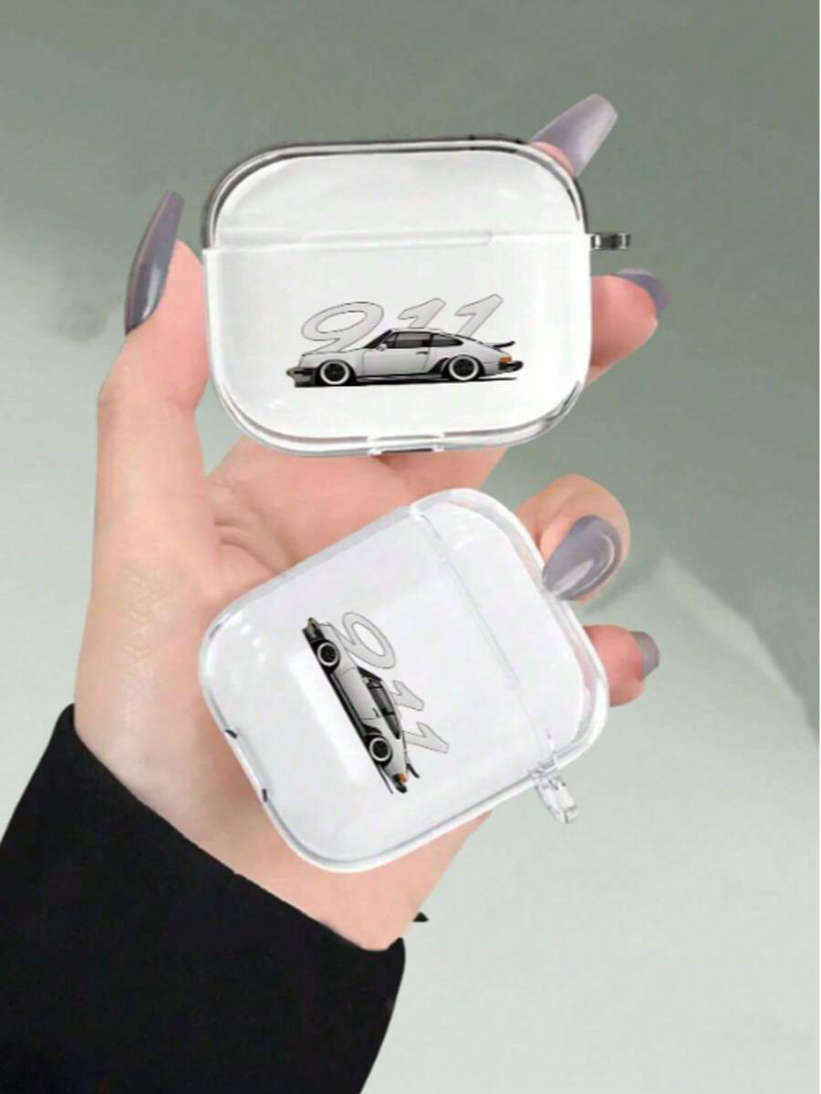 1套炫酷汽车涂鸦软保护套，带登山扣，兼容苹果4/Pro 2/3 - 無色 - 查看 1