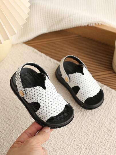 1双女童夏季新款休闲百搭防滑软底平底凉鞋，幼儿/小童夏季户外时尚平底凉鞋