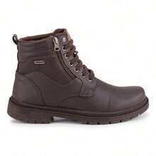 Bota Coturno Masculina Outdoor Casual com Zíper Lateral e Sola Tratorada - Marrom - Visão 3