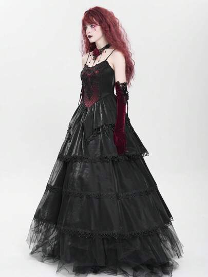 Devil fashion Áo khoác có mũ trùm đầu kiểu Gothic tối màu, chất liệu giả da xù, phối nhiều mảnh, thắt eo bằng khuy kim loại, màu tối, phong cách Punk ấm áp.