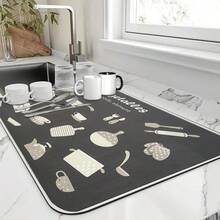 1pc Thick Silica Gel Coaster, Coffee Mat, Kitchen Draining Mat, 3.5mm Thick Waterproof Bar Table Mat, Multipurpose Household Pad, Suitable For Various Occasions And Festivals - Multicolor - View 7