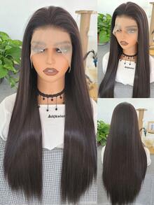 【自然黑】28英寸长直发合成假发，适合女性，耐热纤维，日常及派对佩戴皆宜，派对假发，柔顺直发假发，假发配件 - 彩色 - 查看 13