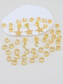 45pcs/Set Girls' Braided Hair Accessories Combo - Moon, Star, Braid Clips, Fashion Personalized Braided Jewelry, Y2K Party Punk Gifts, Suitable For Girls, Perfect For Balls, Parties, Music Festivals, Girl's Hair Decorations, Fairy Party Hairpins, Holiday Party Decorations, Gold Metal Accessories, Gifts, Travel, Girl Gifts, Hair Accessories - Multicolor - View 3