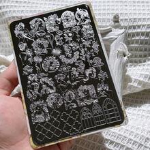 High Quality Nail Art Stamping Plate, Mucha Floral Pattern Transparent Silicone Stamp Nail Art Tool, Slouchy Quick Nail Art, New Attempt, New Method, Technology Changes Beauty - Blue and White - View 1