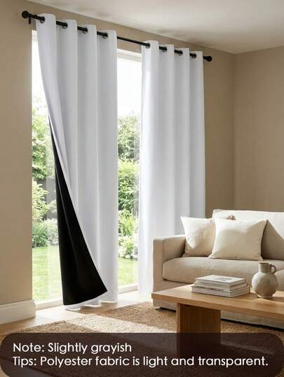 1pc/2pcs Blackout Thermal Insulated Curtains With Coated Lining, Suitable For Bedroom, Living Room, Kitchen, Home Decor