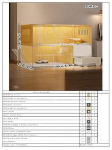 All-In-One Cat Cage, Litter Box, And Cat House, Indoor Cat Villa, Space-Saving Cat Condo - Multicolor - View 27