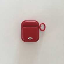 Minimalist Cute Magnetic Leather Earphone Case, Solid Red With Hanging Loop, Compatible With AirPods Pro 2, Pro, 4, Minimalist 3, New 1/2, Suitable For Women And Men - Red - View 7
