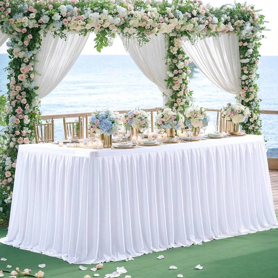 30" X 168" Rectangular White Tablecloth, Suitable For Birthday Party, Banquet, Wedding, Baby Shower, Family Gathering, Party And Restaurant