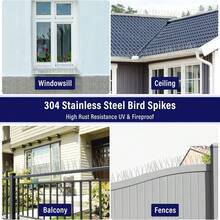 Bird Spikes For Pigeon And Other Small Birds Bird Spikes Pigeon Spikes Anti-Bird Nails Bird Repellent Metal Bird Deterant Spinners Of Stainless Steel - Silver - View 5
