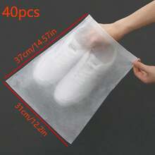 40pcs/50pcs Portable Travel Shoe Bags, Space-Saving Dust-Proof Storage Bags, Moisture-Proof Shoe Organizer Bags, Hanging Shoe Storage Bags - White - View 11