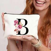 Personalized Makeup Bag, Portable Storage Pouch, Birthday Gift For Women/Mom, Gift For Best Friend, Bridesmaid Cosmetic Bag (G)