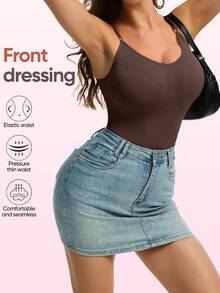 3pcs Women's Seamless Body Shapers - Wide Shoulder Corset Adjustable Straps Tummy Control Butt Lift Snap Crotch Daily Wear Suit - Màu hỗn hợp A - Xem 6