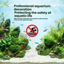 宠物鱼缸装饰，游泳警告标志，禁止儿童游泳，宠物安全