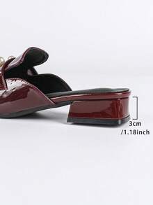 Giày sandal cao gót mũi nhọn kiểu dáng slip-on dành cho nữ, thoải mái cho các bữa tiệc và buổi tối. - Màu Đỏ Sâu - Xem 10