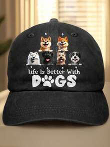 Custom-Made Personalized Hats, Featuring Multiple Names And Photos, Custom Pet Photos, Dog Photos, A Retro Washed Style, Five Color Options. Perfect For Dads, Father's Day Gifts, Birthday Gifts, And Stylish Items. Gifts For Pet Lovers - Multicolor - View 36