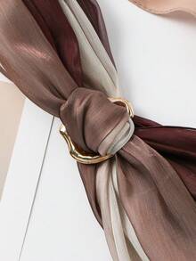 2件/套 女士时尚不对称丝巾夹 - 2pcs-金+銀 - 查看 5