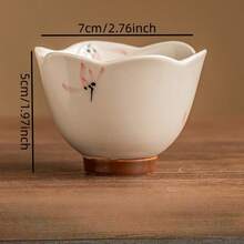 手绘粉色兰花口杯陶瓷功夫茶杯，茶杯，茶具，水杯 - 彩色 - 查看 8