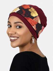 1pc Women's Bohemian Style Printed Criss-Cross Headband Headscarf Hat, Flat Top Beanie Cap, Suitable For Daily Use - Multicolor - View 9