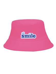 1 Piece The Letter "Smile" Bucket Hat For Women Fisherman's Hats Sunscreen Windproof And Warm Suitable For Daily - Multicolor - View 18