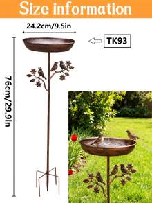 1pc Vintage Iron Bird Bath, Sturdy Outdoor Feeder, Freestanding Retro Bird Bath Suitable For Garden, Patio And Yard, Attracts Birds, Outdoor Bird Bath, Yard Decor, Gift For Birthday, Party, Valentine's Day - 彩色 - 查看 12