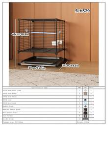 Large Size Birdcage For Home Use, Luxury Villa Cage For Tiger Parrot, Cockatiel, Canary, Finch, Anti-Splash New Design - Multicolor - View 13