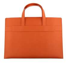 Leather Laptop Bag, Compatible With 13", 14", 15", 16" Laptops - Coral Orange - View 3