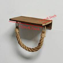 1pc Multifunctional Toilet Paper Holder, Wooden Wall-Mounted Toilet Paper Rack, No Drilling Required, Phone, Toilet Paper, Aroma Diffuser Holder - Black - View 4