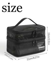 Large Capacity Mesh Cosmetic Bag, Portable Toiletry Organizer Bag, Multi-Functional Net Pouch - Multicolor - View 10