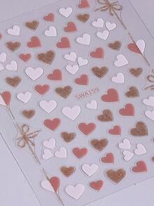 2 miếng dán móng tay hình nơ và trái tim lãng mạn, hình trái tim ruy băng 3D tự dính thời trang, phụ kiện trang trí móng tay cho nữ. - Nhiều màu - Xem 7