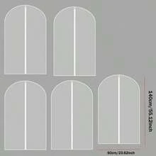 5个透明衣物防尘罩，拉链封口西装袋，衣柜收纳防潮，透明衣物保护罩，耐用缝线，适用于存放外套、衬衫、裙子、裤子和其他衣物，是居家、学校、办公室、旅行、包袋、收藏、衣物收纳、衣物防尘的理想之选，也是复活节、母亲节、返校季的理想礼物。 - 彩色 - 查看 12