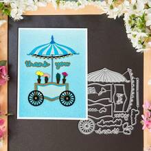 Creative Pushcart Cutting Dies, DIY Scrapbooking Album And Embossing Stencil, Greeting Card Making Tool, Card Paper Cutting Crafts ,Gift Card Making Template Die Cuts. - Silver - View 3
