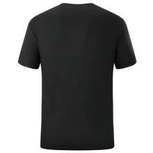 Men's Casual Versatile Short Sleeve T-Shirt, Letter Print Design, Lightweight Fitness Training Casual Wear - Black - View 3