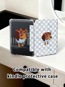 A Cute Golden Retriever Pattern With Starry Eyes, Blue And White Checkered Tablet Case Compatible With IPad Air 11-Inch M3 2025 / M2 2024, IPad Air 5th Generation 2022 , IPad (A16) 11 Inch 11th Generation 2025,Compatible With Samsung Galaxy Tab,Kindle Paperwhite 12th Gen 2024, Clear Back ,Fashion Pattern Protective Case,Automatic Sleep And Wake-Up Function, Airbag Protection, Suitable For Gifts And Office Use - Multicolor - View 10