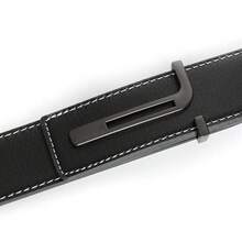 ECHAIN 1条男士经典金/银T型扣设计柔软PU皮革腰带，37毫米宽，情人节/父亲节礼物 - 彩色 - 查看 4