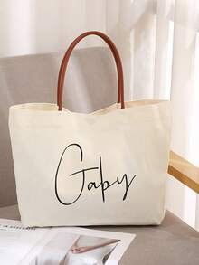 Elegant Personalized Custom Bridesmaid Tote Bag | Wedding Party, Bridal Shower, Beach - Durable, Hand Washable - Stylish Shoulder Strap, Sturdy Handle Construction - Custom Name Gift For Bridesmaids, Holidays - Multicolor - View 4