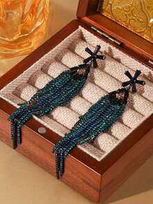 1 Pair Elegant French Style Classic "Shooting Star" Zirconia Stud Earrings, Delicate Minimalist Earrings With Sophisticated Design - Multicolor - View 5