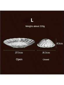 1PC Household Stainless Steel Steamer Portable Folding Retractable Vegetable Steaming Plate Fruit Drippin Plate Mantou Steamer Frame - Multicolor - View 7