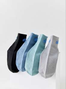 5双装男士运动休闲日常短袜，吸湿透气，用途广泛，春夏款 - 彩色 - 查看 3