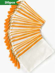 1个/5个（混色）帆布拉链流苏收纳包，旅行化妆包，化妆品收纳包，铅笔盒，DIY收纳袋，DIY礼物，化妆包，洗漱包，浴室用品，大学宿舍旅行必备，多功能化妆品收纳包，可爱手提包钱包收纳包，便携式化妆刷收纳包，带拉链，可存放口红、护肤品、手机、硬币和其他小物件，适合居家、旅行、海滩、泳池派对、度假和上学等场合。