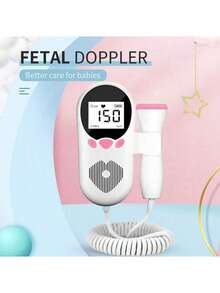 1pc Fetal Doppler, Home Use Pregnancy Stethoscope, 3.0Hz High Sensitivity Accurate Doppler Fetal Heart Monitor - Pink - View 3