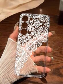 1pc Lace Trim Soft Phone Case Compatible With Huawei Honor, Redmi, Galaxy A04e/12/A13/A14/A34/A50/A52/A53/A54/S21/S22/S23/S24/S25/S25Ultra/S25FE/S26/S26 PLUS/S26 ULTRA/S26 EDGE, 6A/7A/8A, 12T/13T/15T/15T Pro - Clear - View 1