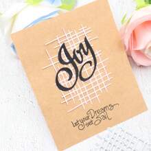 1pc Asymmetrical Grid Line Metal Cutting Mold, Line Background DIY Scrapbooking Embossing Mold Template, Greeting Card Making Template, Suitable For Album And Card Making, Handmade Card Tool - Silver - View 8