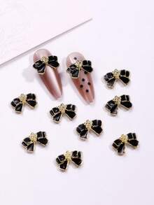 10 piezas de decoraciones de arte de uñas con flores de cinta de aleación, accesorios de arte de uñas con cinta, adecuados para la creación de arte de uñas, estilo coreano lindo, accesorios decorativos elegantes para las puntas de los dedos, accesorios de arte de uñas, gemas de arte de uñas, suministros de arte de uñas, joyería de arte de uñas, suministros de arte de uñas - Multicolor - Ver 4