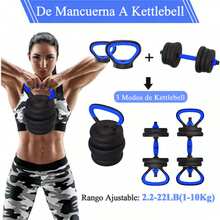 Mancuernas Pesas Barra Recta Ejercicio Kit Ajustables 10kg - Azul - Ver 2