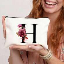 Personalized Makeup Bag, Portable Storage Pouch, Birthday Gift For Women/Mom, Gift For Best Friend, Bridesmaid Cosmetic Bag (G)