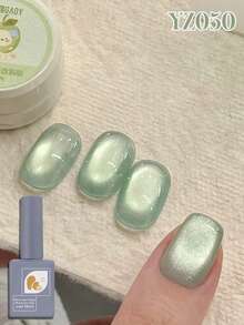 12色限量版磁性凝胶指甲油，水果沙拉猫眼设计，透明果冻质地，粉彩猫眼，绿色、蓝色、紫色全息闪粉，可卸除，UV/LED固化，持久亮泽，适合度假和日常美甲 - 彩色 - 查看 18